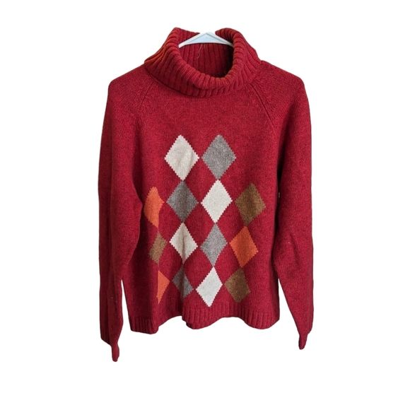 Vintage '90s argyle sweater Deane and white size medium - Picture 1 of 2